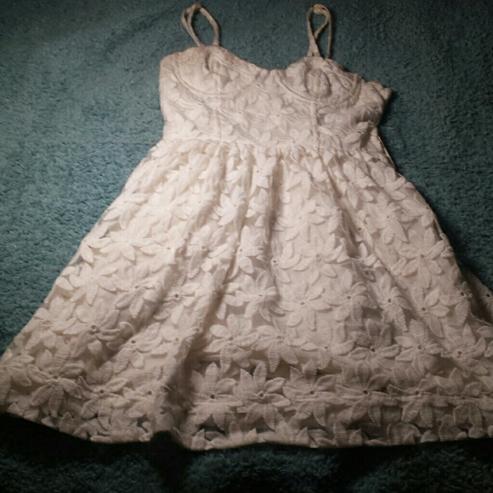 Cream colored flower lace dress